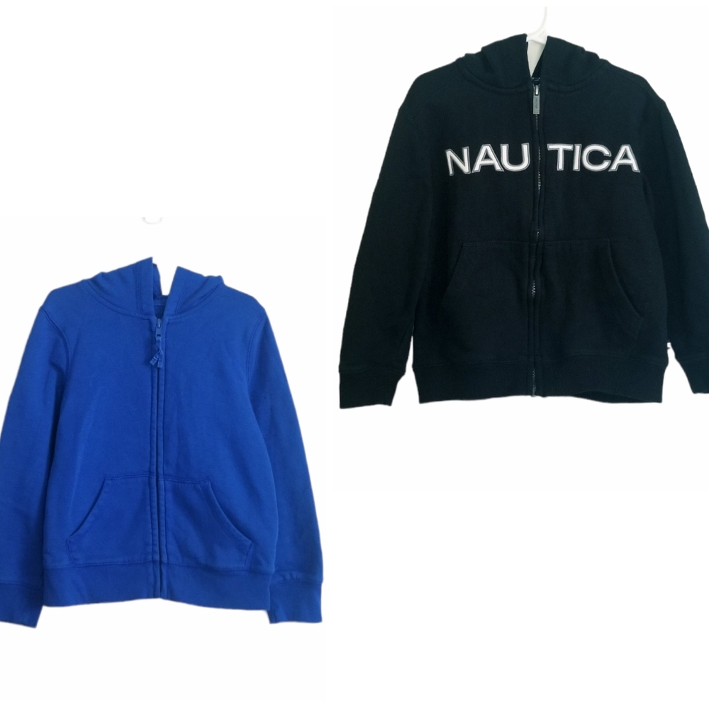 BUNDLE Boy's Hoodie Old Navy and Nautica Front Zippered Hoodie Size 6/7